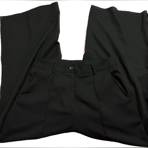 Shein Wide leg dress pants w belt loops and button up sz large 16" waist - Picture 4 of 13